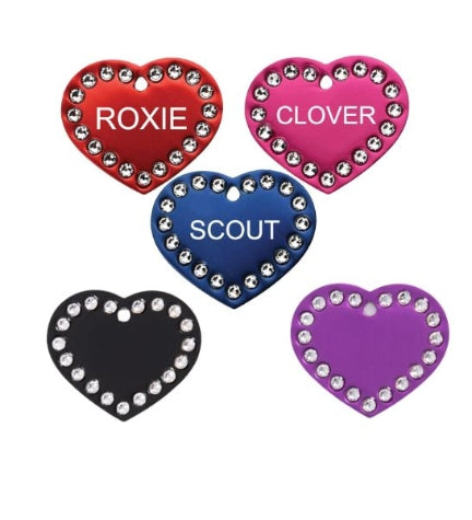 GoScribe Pet Tag Swarovski Heart Tags