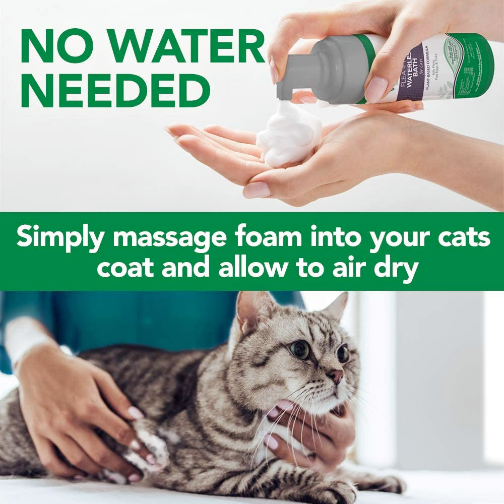 Vet's Best Flea and Tick Waterless Bath Foam for Cats 5oz