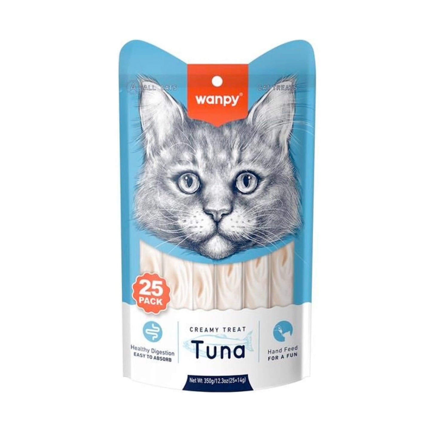 Wanpy Creamy Lickable Cat Treats - Tuna (14g x 25pc)