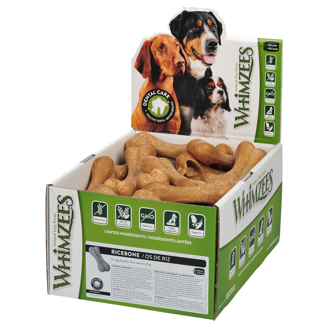 Whimzees Rice Bone Dental Dog Treat - Large (9pcs)