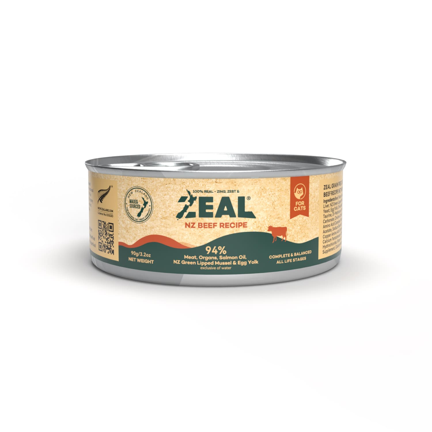 Zeal Grain Free Canned Cat Food 90g - (Beef Recipe)