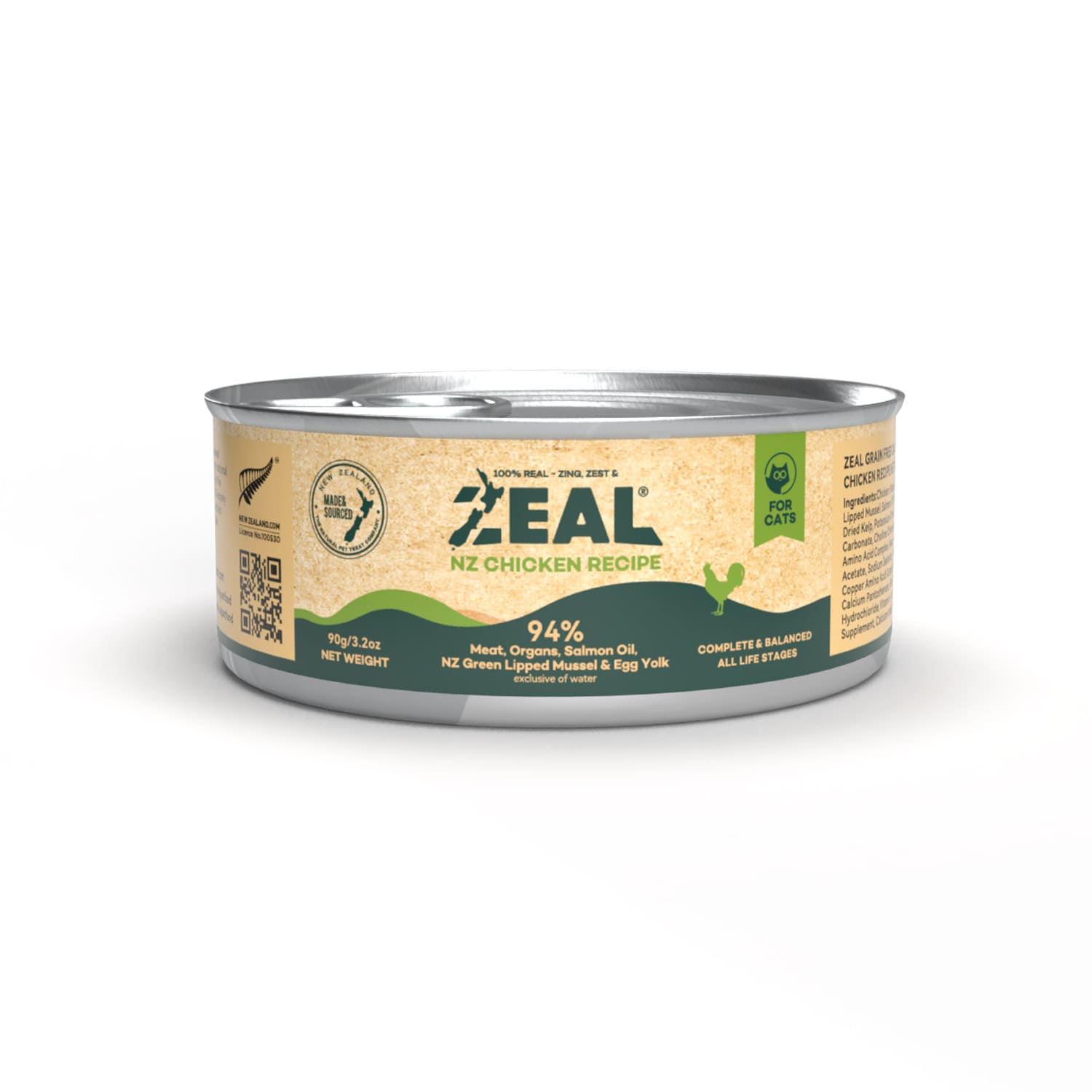 Zeal Grain Free Canned Cat Food 90g - (Chicken Recipe)