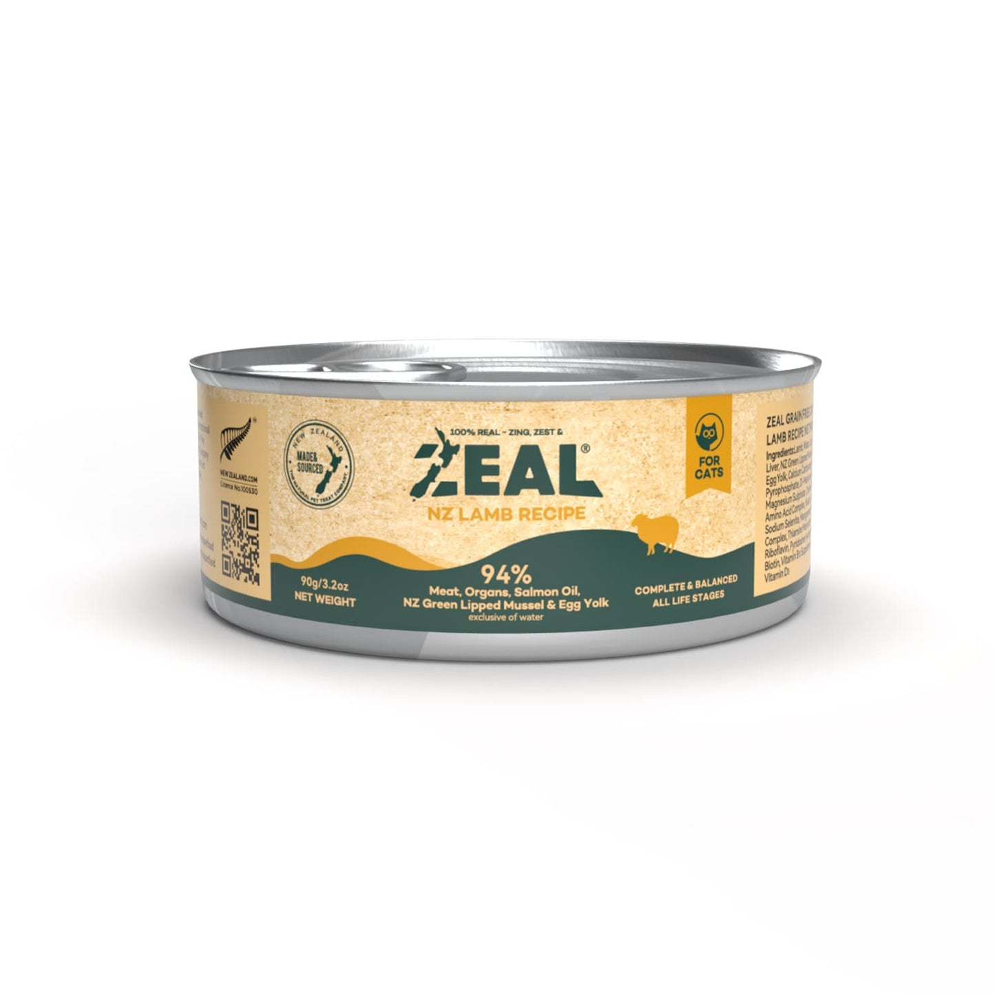 Zeal Grain Free Canned Cat Food 90g - (Lamb Recipe)