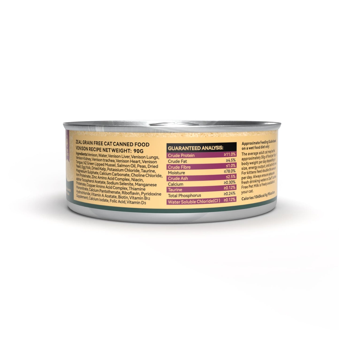 Zeal Grain Free Canned Cat Food 90g - (Venison Recipe)