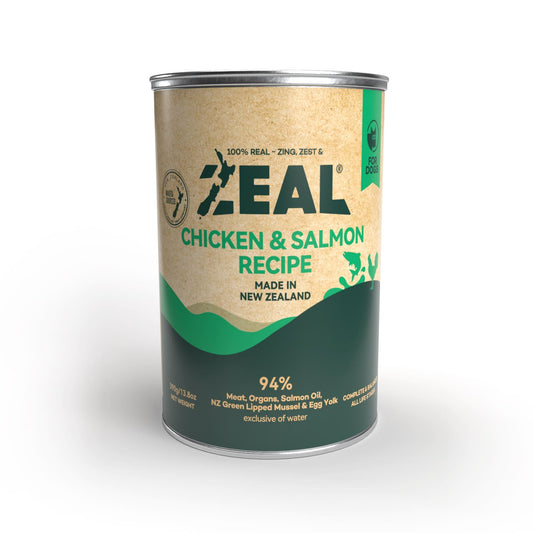 Zeal Grain Free Canned Dog Food 390g - (Chicken & Salmon Recipe)