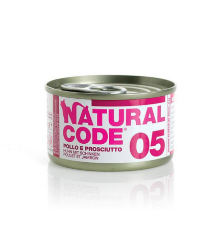 Natural Code Chicken & Ham Cooking Water Wet Cat Food - 85G