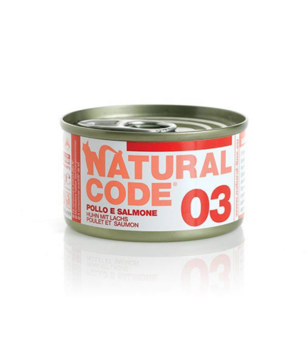 Natural Code Chicken & Salmon Cooking Water Wet Cat Food - 85G