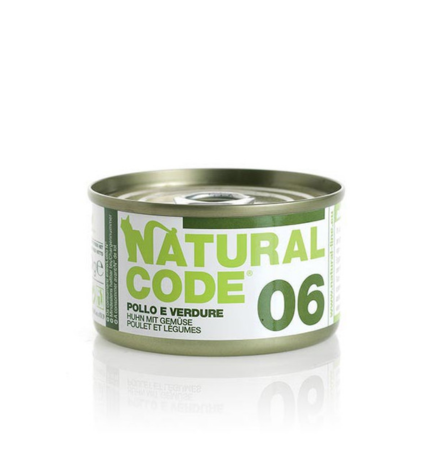 Natural Code Chicken & Vegetables Cooking Water Wet Cat Food - 85G