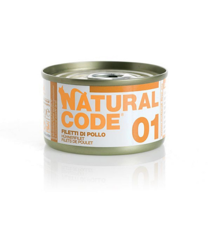 Natural Code Chicken Fillets Cooking Water Wet Cat Food - 85G