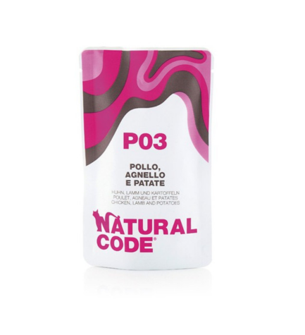 Natural Code Chicken Lamb & Potatoes Soft Jelly Wet Cat Food - 70G