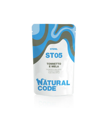 Natural Code Steril 05 Tuna & Apple Wet Cat Food Pouch - 70G