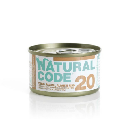 Natural Code Tuna Beans & Seaweeds Cooking Water Wet Cat Food - 85G