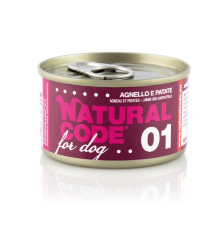 Natural Code Lamb & Potatoes Cooking Water Wet Dog Food - 90G