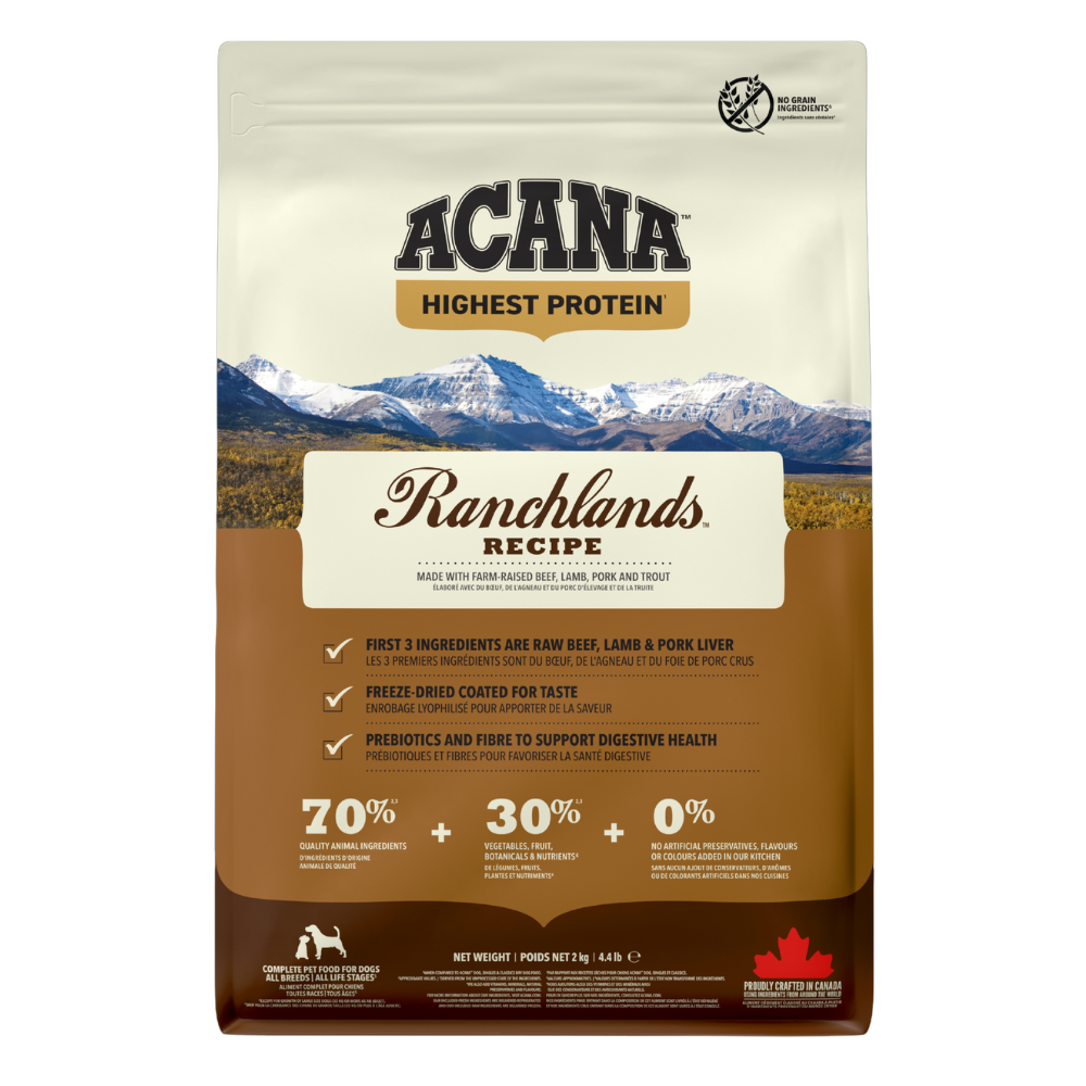 Acana Highest Protein Ranchlands Recipe Dry Dog Food