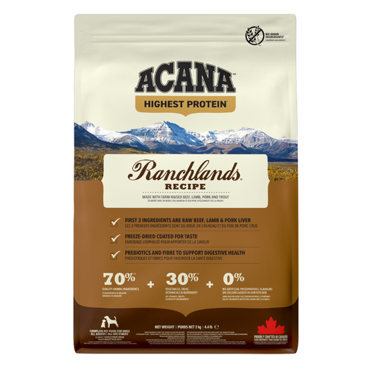 Acana Highest Protein Ranchlands Recipe Dry Dog Food