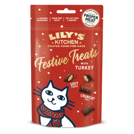 Lily's Kitchen Christmas 2025 Turkey Pillow Cat Treat 60G