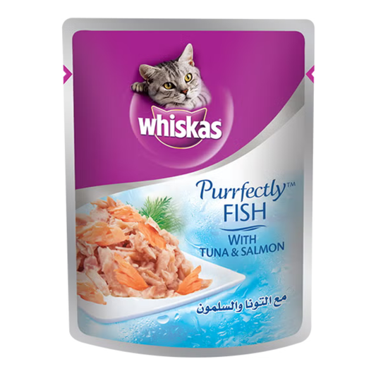 Whiskas Purrfectly Fish Tuna & Salmon in Jelly Wet Cat Food - 85G