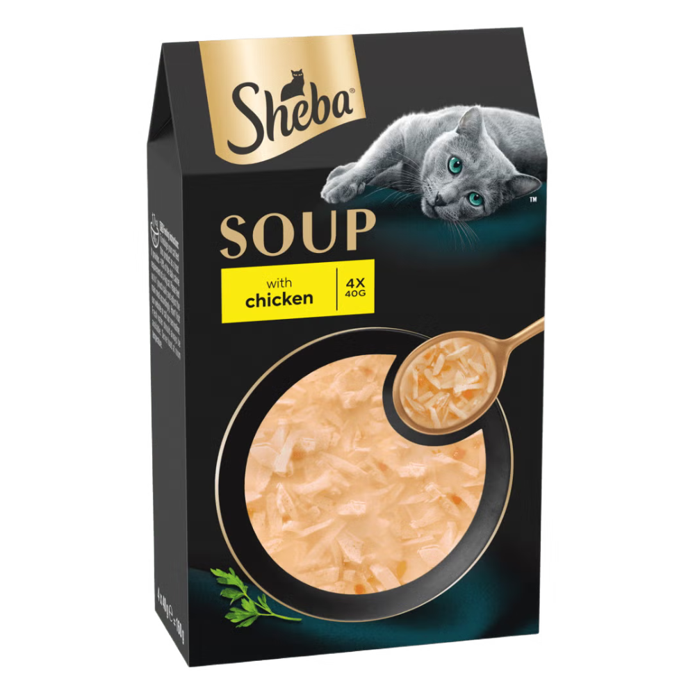Sheba Soup with Chicken Wet Cat Food - 4X40G