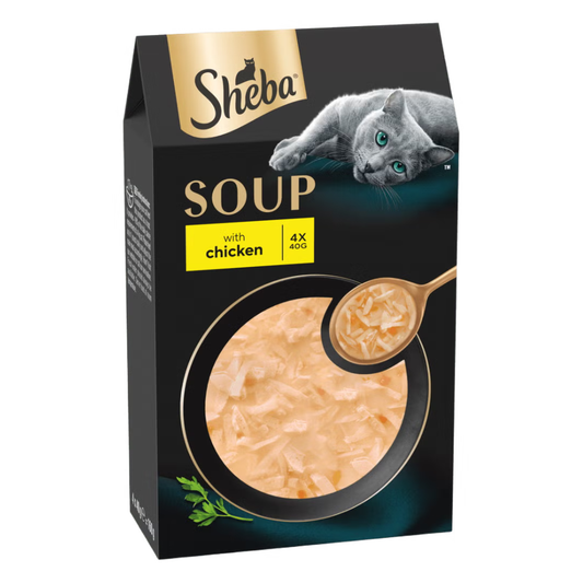Sheba Soup with Chicken Wet Cat Food - 4X40G