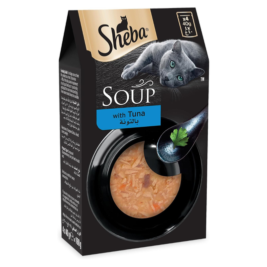 Sheba Soup with Tuna Wet Cat Food - 4X40G