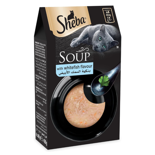 Sheba Soup with Whitefish Wet Cat Food - 4X40G