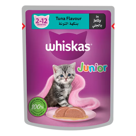 Whiskas Junior Tuna Pouches Wet Cat Food - 80G