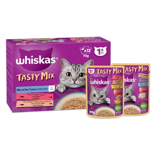 Whiskas Tasty Mix Tuna in Jelly Collection Wet Cat Food - 12X70G