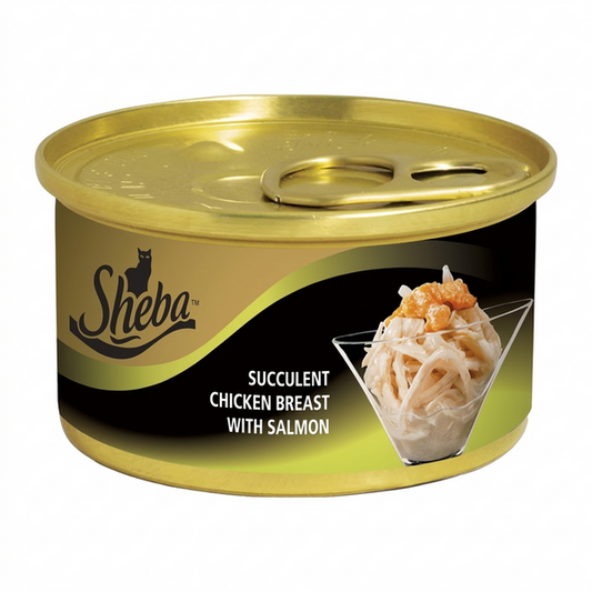 Sheba Deluxe Succulent Chicken Breast with Salmon in Gravy Wet Cat Food 85G - Pack of 24