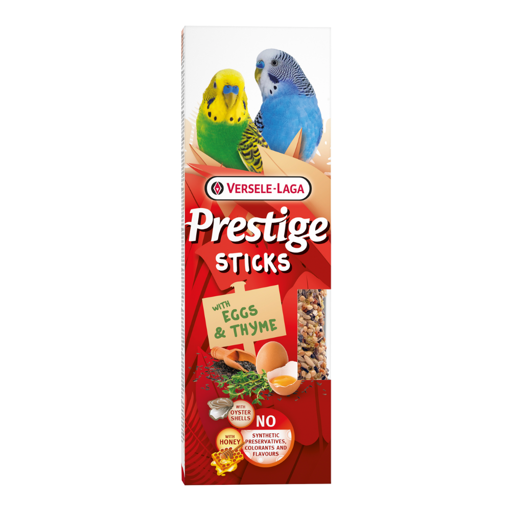Versele Laga Prestige Sticks Small Parakeets with Eggs & Thyme Bird Treat - 60G