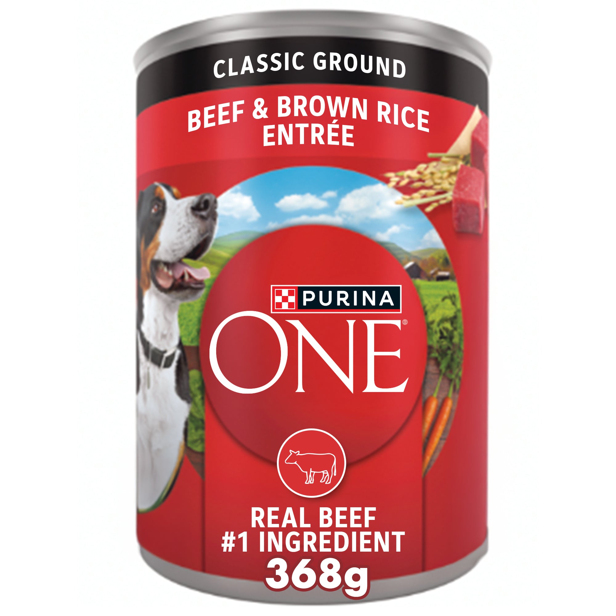 (368gm) Purina ONE Classic Wet Dog Food with Ground Beef & Brown Rice Entrée
