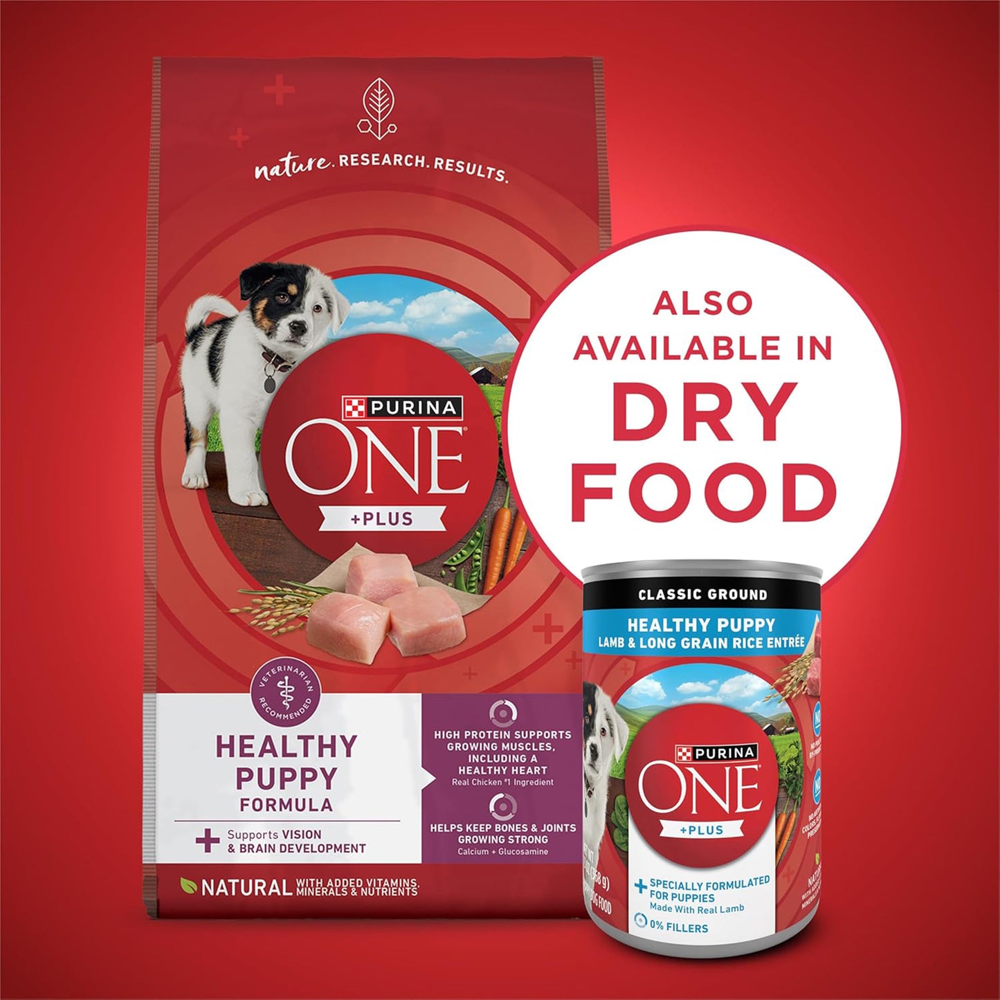 (368gm) (Pack of 12) Purina ONE Plus Classic Wet Puppy Food with Lamb & Long Grain Rice Entrée