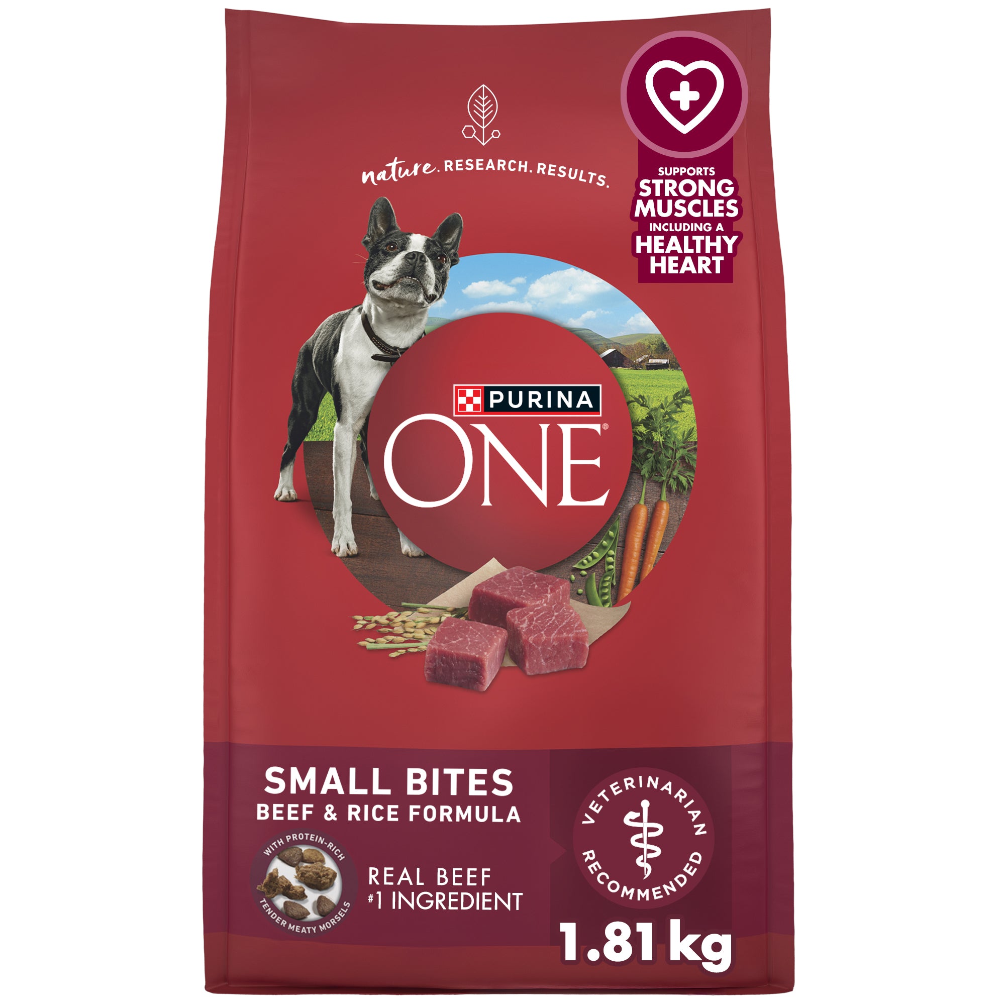 (1.81kg) Purina ONE Small Bites Dry Dog Food Beef & Rice Formula