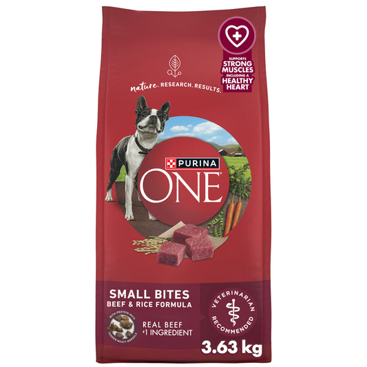 (3.63kg) Purina ONE Small Bites Dry Dog Food Beef & Rice Formula