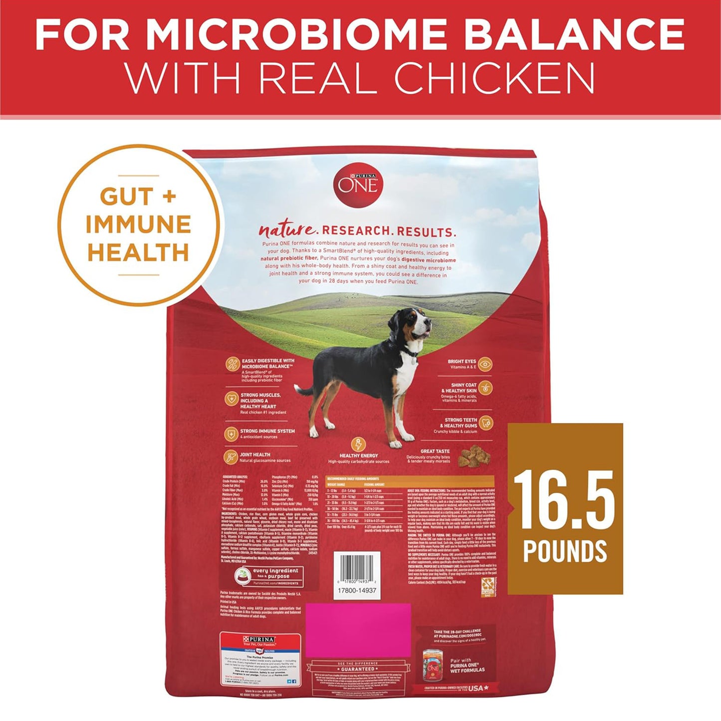 (3.63kg) Purina ONE Dry Dog Food with Chicken & Rice Formula