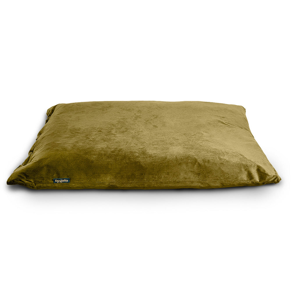 Regalia Velvet Deep Duvet Non-Slip Dog Bed - Green/Medium