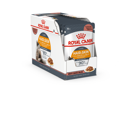 Buy 1 Get 2 Free. Buy a Royal Canin Feline Care Nutrition Hair & Skin 2 kg and GET FREE Royal Canin Feline Care Nutrition Hair & Skin Gravy (Wet Food - Pouches) 12 x 85 gm and also GET FREE Beaphar Catnip Bits 35Gm/ 75 Healthy Cat Treats