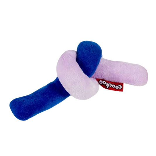 Ebi Coockoo KNOTTY NOODLE Plush Cat Toy LILAC&NAVY BLUE 18X10X5.5CM
