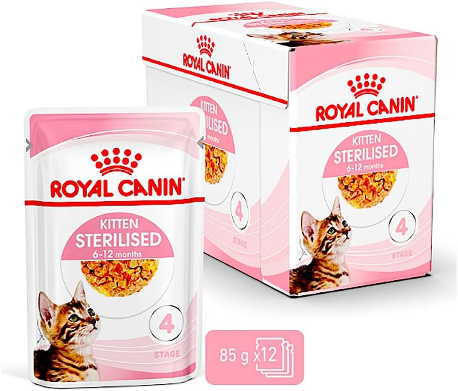 Royal Canin Feline Health Nutrition Kitten Sterilized Gravy (Wet Food Pouches) 12 x 85 g