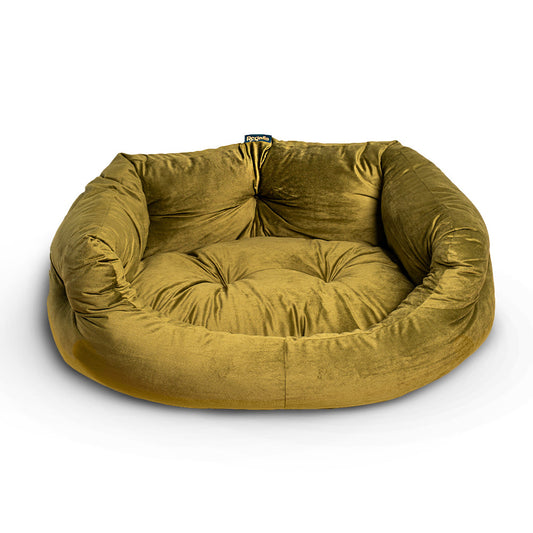 Regalia Velvet Deluxe Slumber Non-Slip Dog Bed - Green/76cm