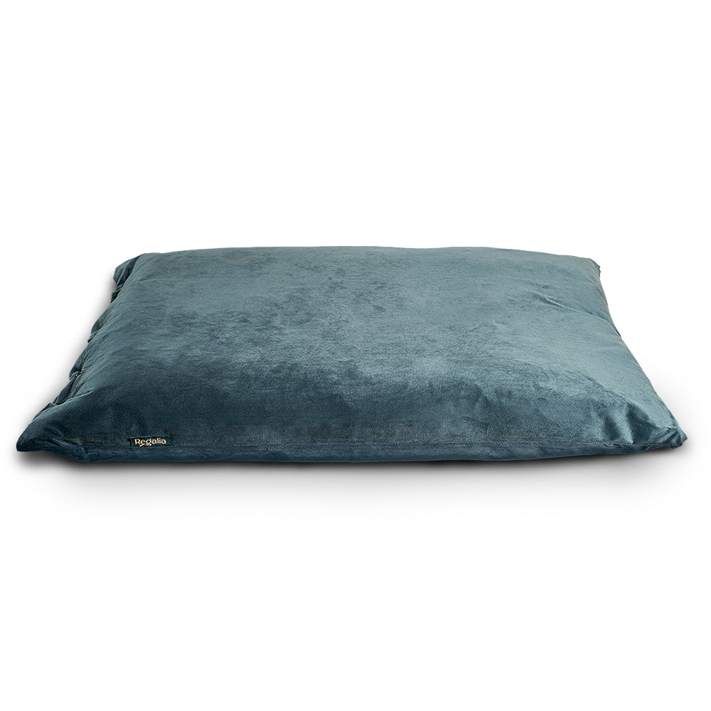 Regalia Velvet Deep Duvet Non-Slip Dog Bed - Aqua/Medium
