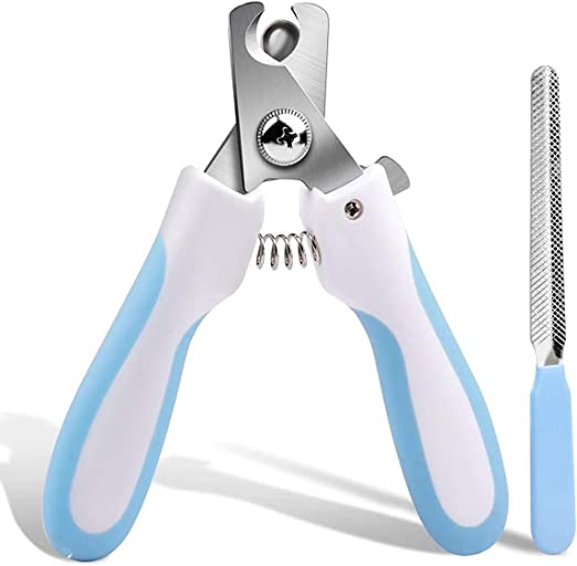 Professional Pet Nail Clipper with Safety Guard - Stainless Steel Claw. Adjustable and Durable Grooming Tool with Nail File