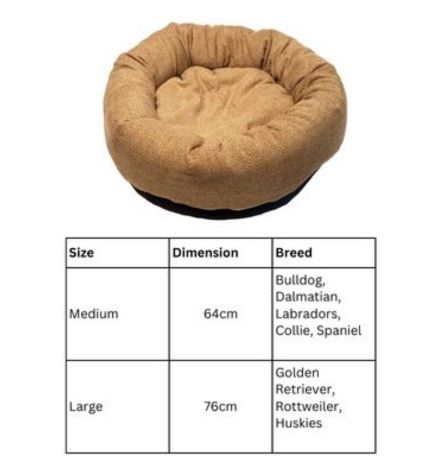 Danish Design Allsorts Basketweave Beige Donut Bed for Dogs