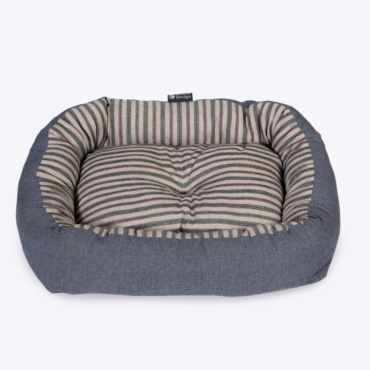 Danish Design Rustic Stripes Denim Snuggle Dog Bed