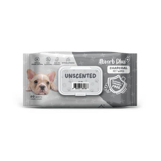 Absorb Plus Charcoal Pet Wipes Unscented