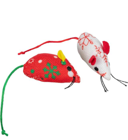 Trixie Christmas 2pcs Mouse Cat Toy