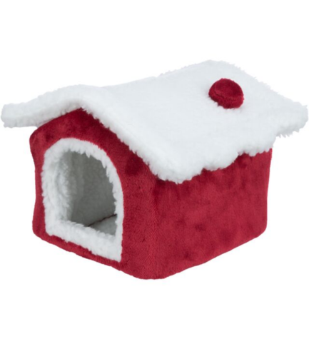 Trixie Christmas Cuddly Cave for Small Pets - RED/23X18X24CM