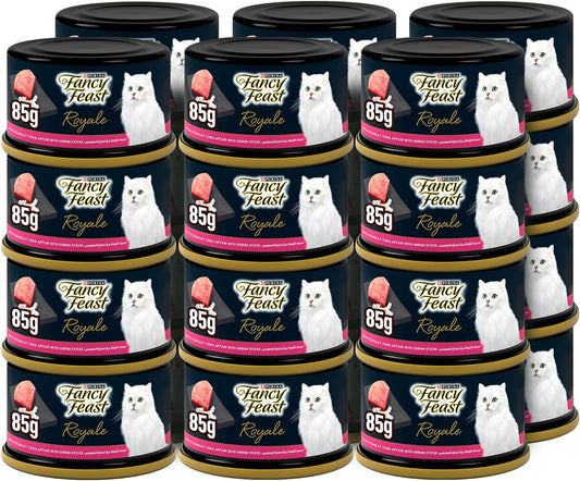 (85g Pack of 24) Purina Fancy Feast Royale White Meat Tuna with Surimi Sticks Wet Cat Food