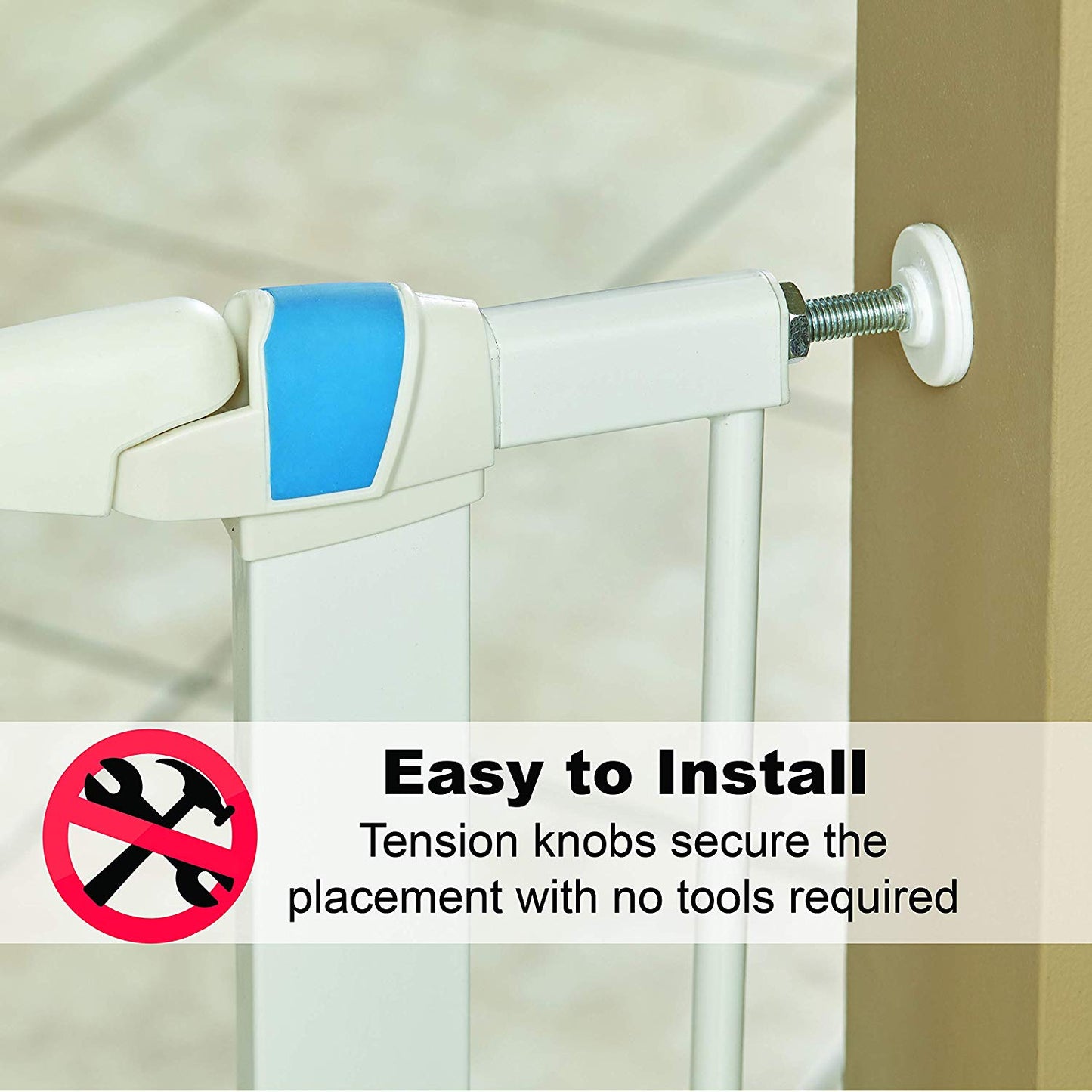 White Glow in the Dark Steel Pet Gate