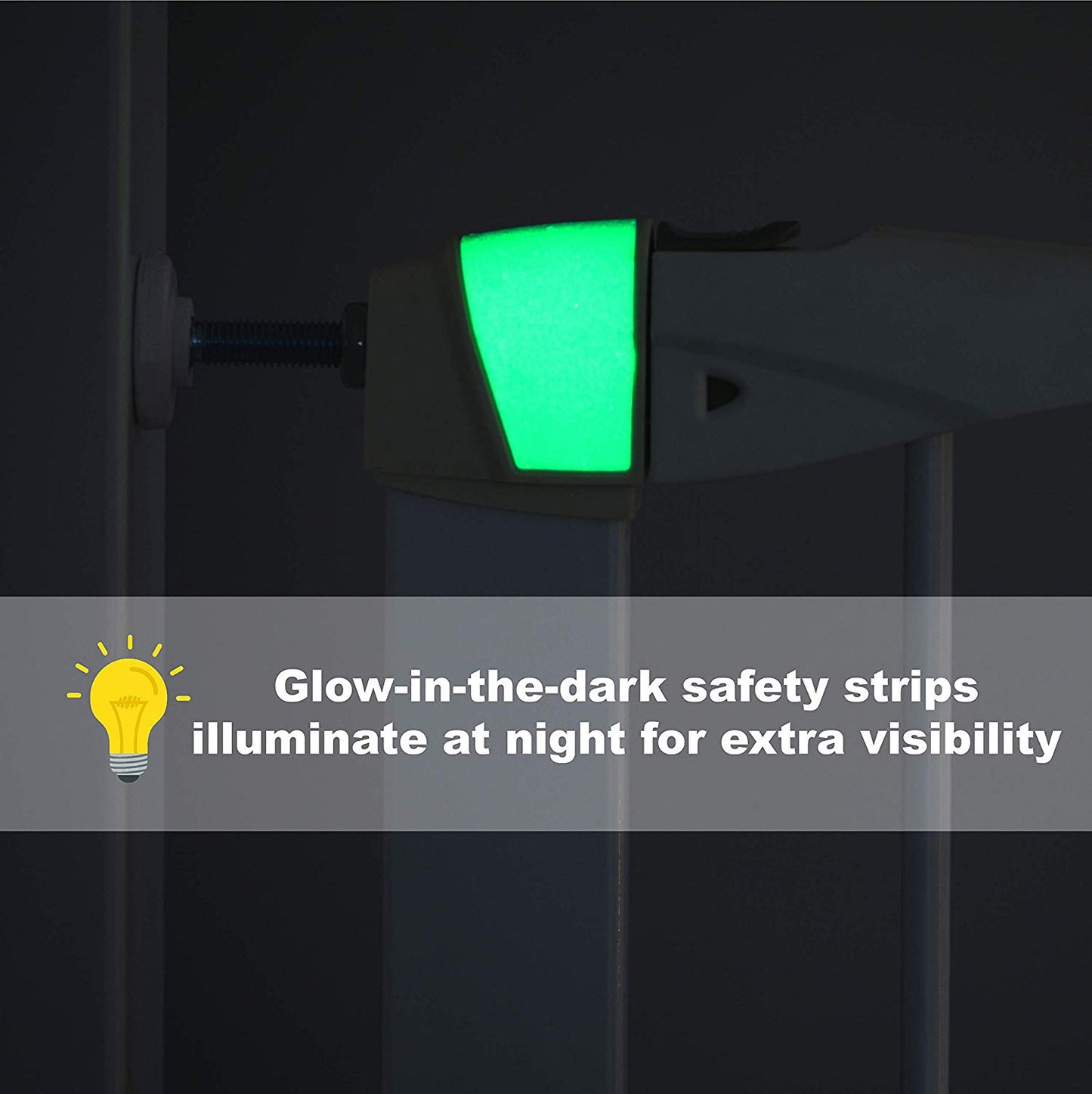 White Glow in the Dark Steel Pet Gate