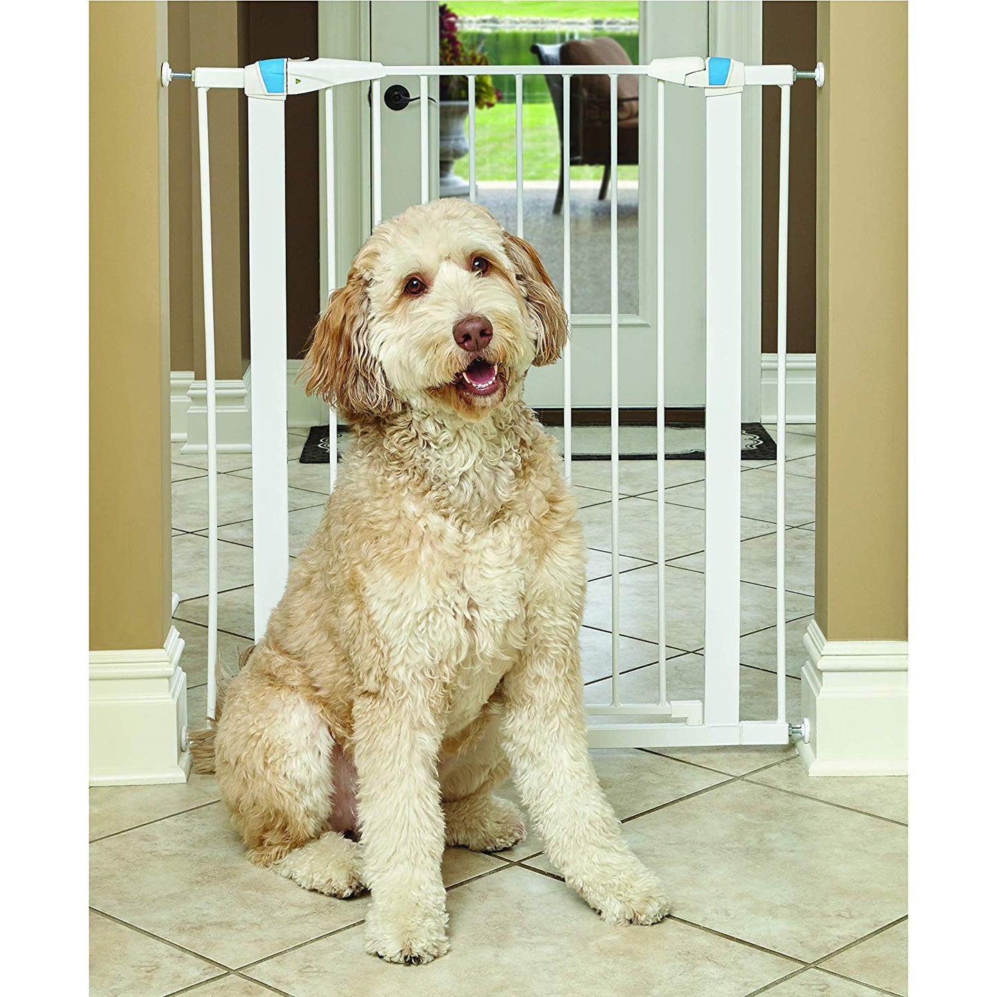 White Glow in the Dark Steel Pet Gate